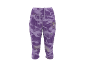 Legging capri de sport pour femme avec motif camouflage violet et cordon de serrage à la taille.