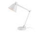 Une lampe de bureau blanche avec un bras ajustable.
