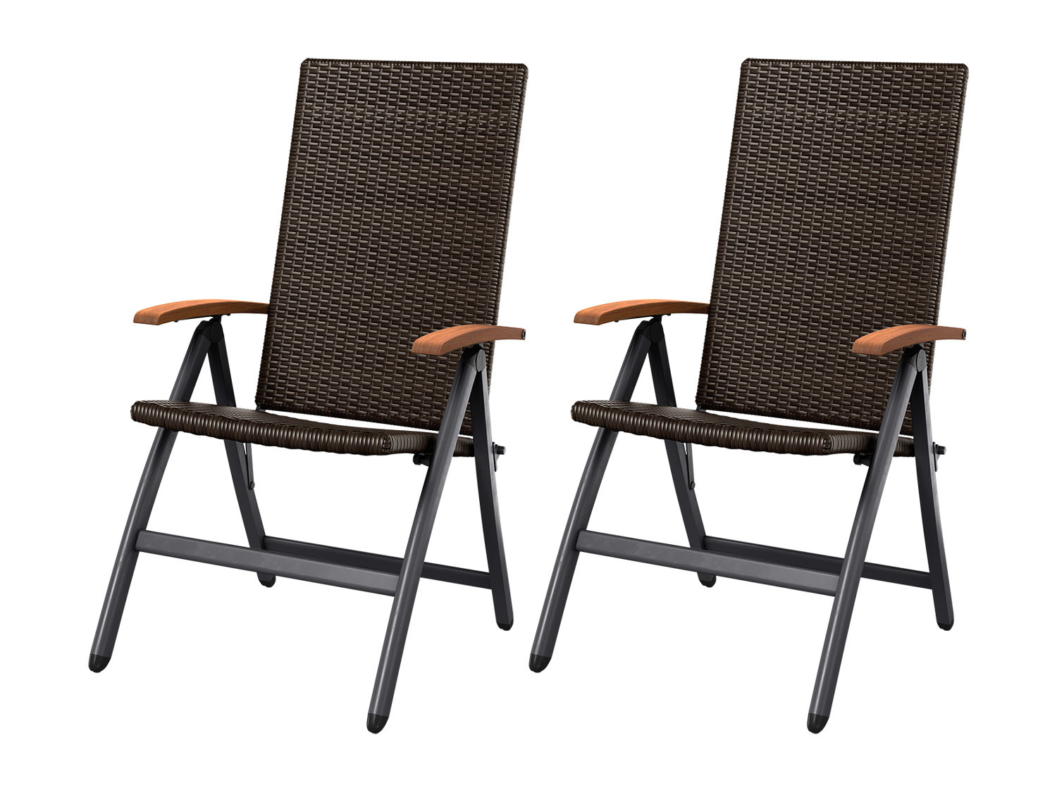 LIVARNO home Lot de 2 fauteuils pliables en osier Valencia