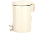 Poubelle à pédale crème avec surface nervurée