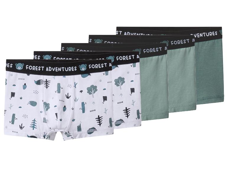 Ensemble de boxers pour enfants avec imprimé sur le thème de la forêt et bande élastique avec texte.