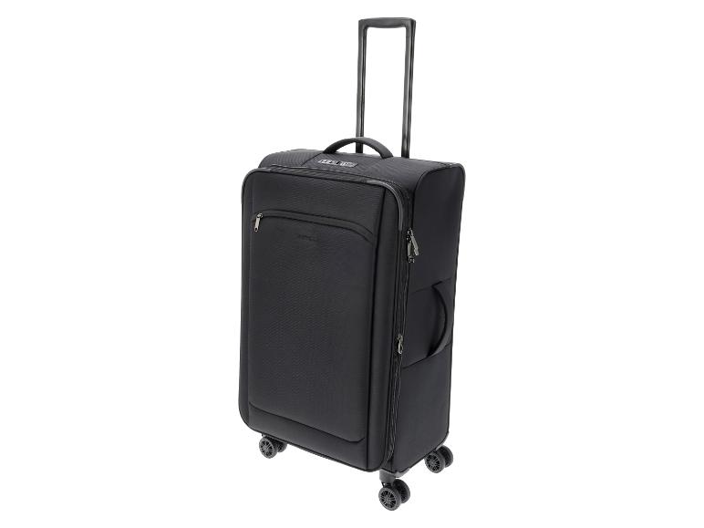 Valise de voyage noire avec roulettes et poignée télescopique