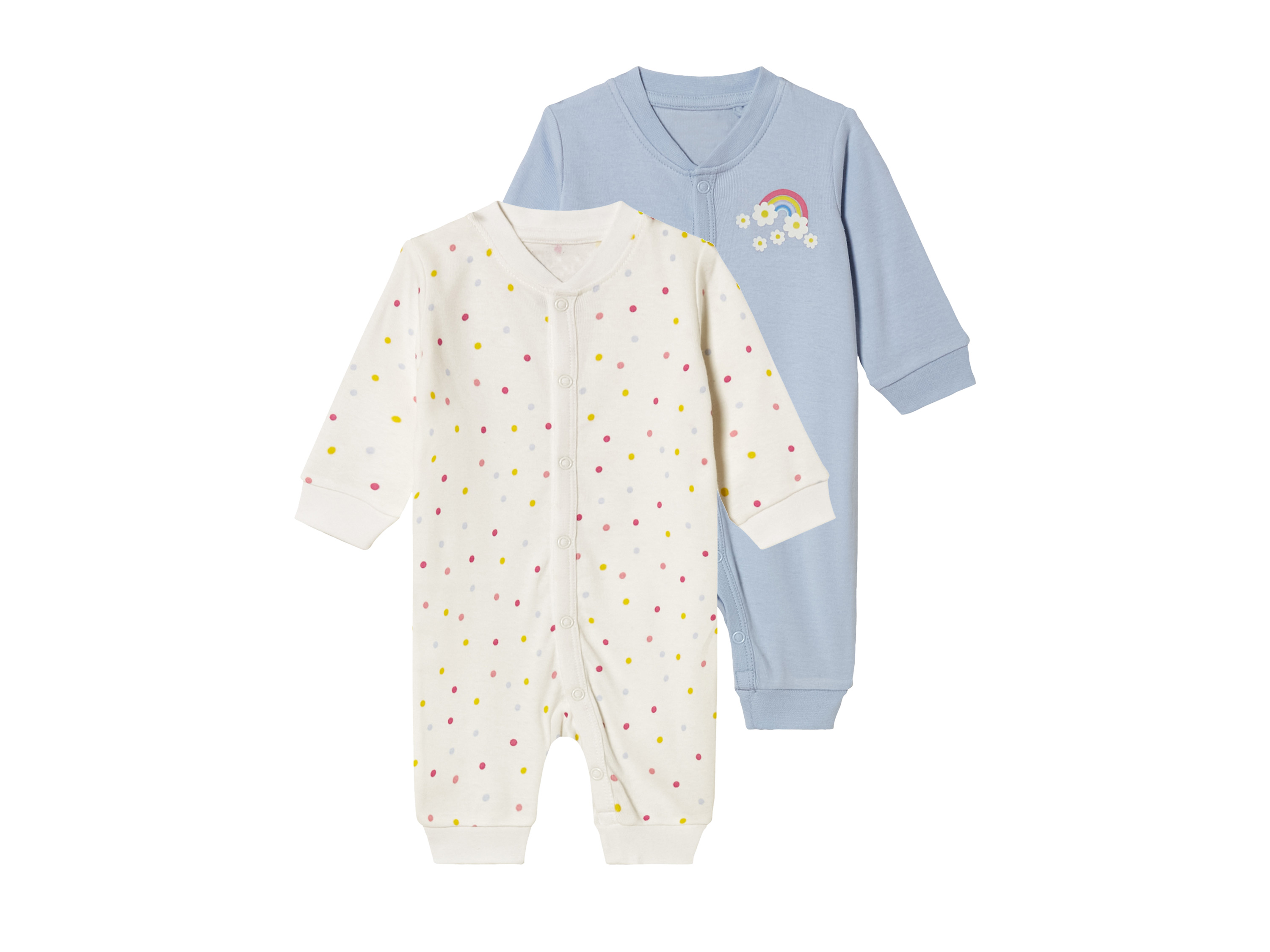 lupilu® Pyjamas bébé (pois/blanc/bleu, 0-2 mois)