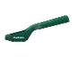 Brosse à main verte avec une poignée texturée et le logo de la marque.