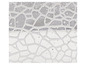 Une surface blanche avec une texture de petites pierres de forme irrégulière.