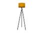 Lampe sur pied tripod, abat-jour jaune moutarde.