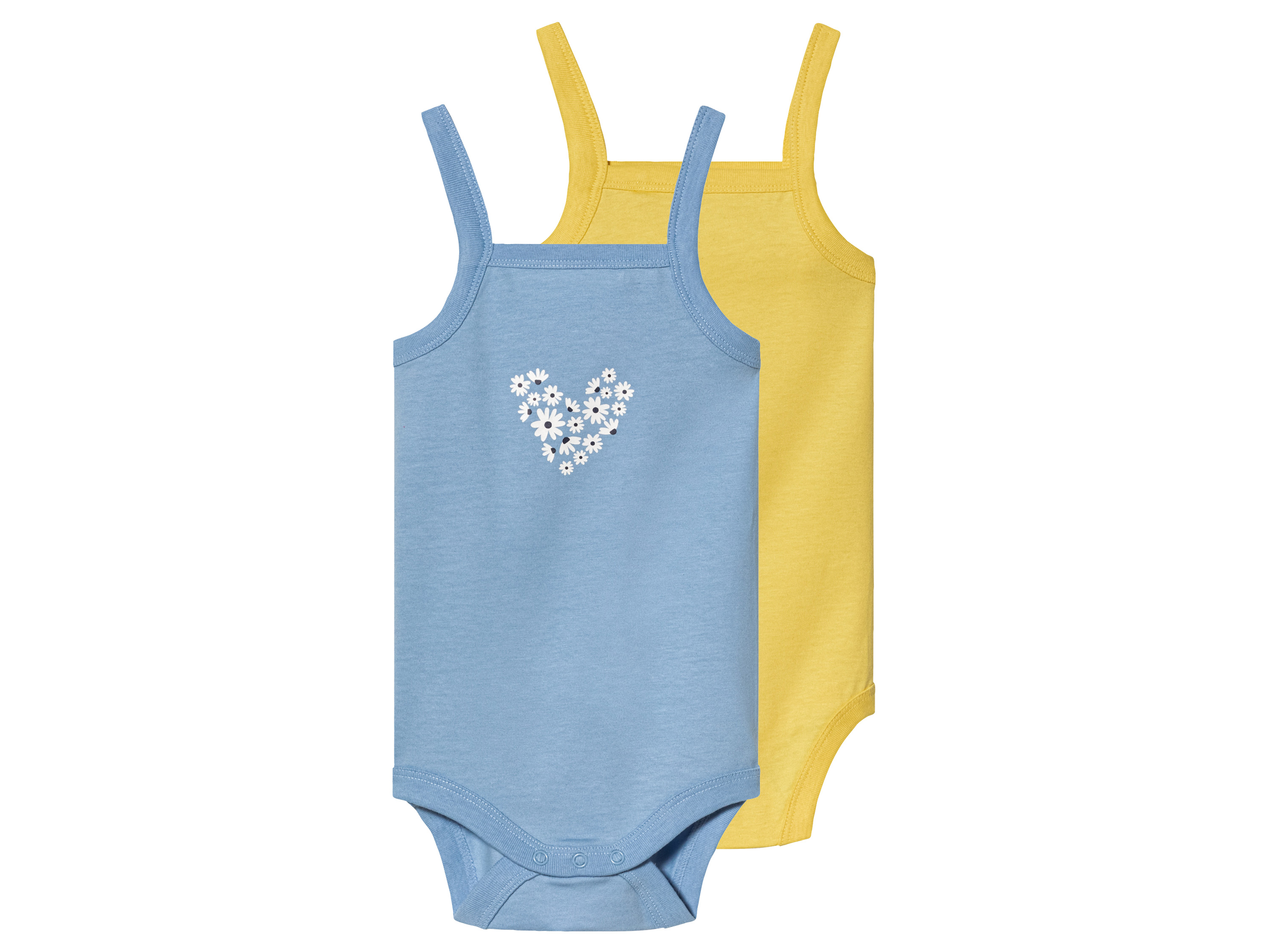 lupilu® Set de 2 bodies bébé (bleu/jaune)