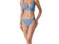 Bikini haut et bas bleu ciel, style côtelé.