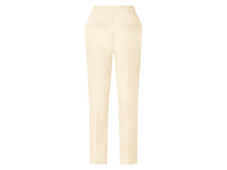Pantalon femme crème taille haute, vue arrière.