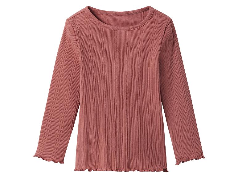 T-shirt côtelé à manches longues petite fille