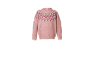 Pull en maille rose pour enfant avec motif jacquard au col
