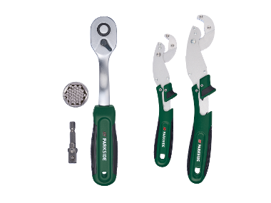 PARKSIDE® Clé à cliquet avec douille universelle ou Clés ajustables universelles