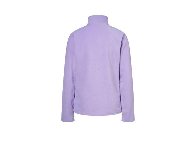 Veste polaire violette à col montant, vue de dos.
