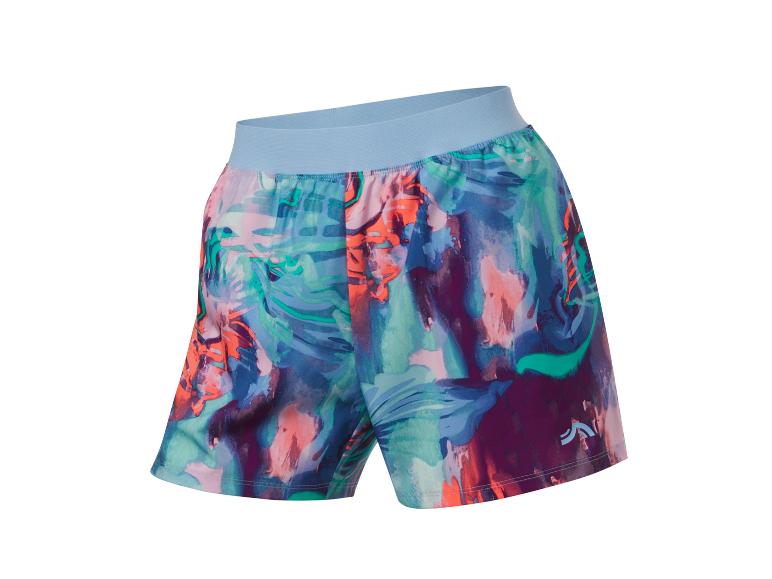 Shorts de sport à motif floral, couleurs vives.