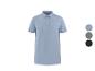 Polo homme bleu clair avec trois options de couleur.