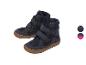 Chaussures enfant bleu foncé à scratch avec semelles marron et options de couleur