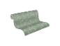 Rouleau de papier peint vert avec un motif floral subtil.