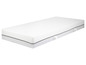 Un matelas blanc avec des détails gris.