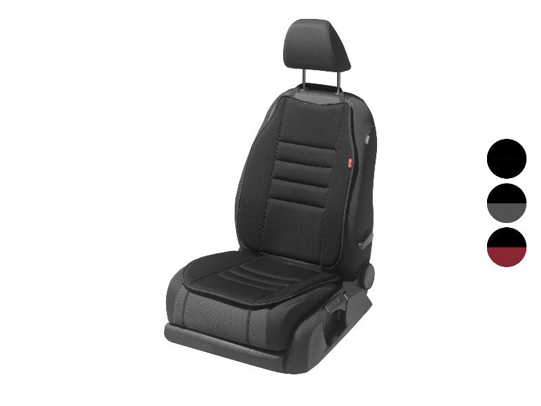 Housse de siège de voiture noire avec trois options de couleur.