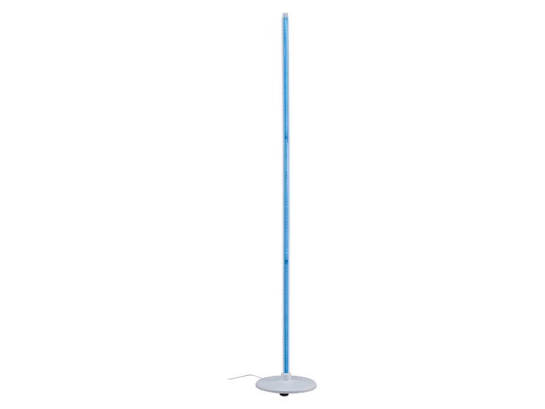 Lampadaire blanc avec lumière LED bleue