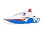Bateau de police jouet Lena avec figurine de policier, bleu, blanc et rouge