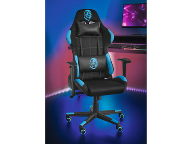 LIVARNO home Chaise de gaming au design de course, noir/bleu