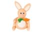 Lapin en pâte à modeler couleur pêche avec une carotte