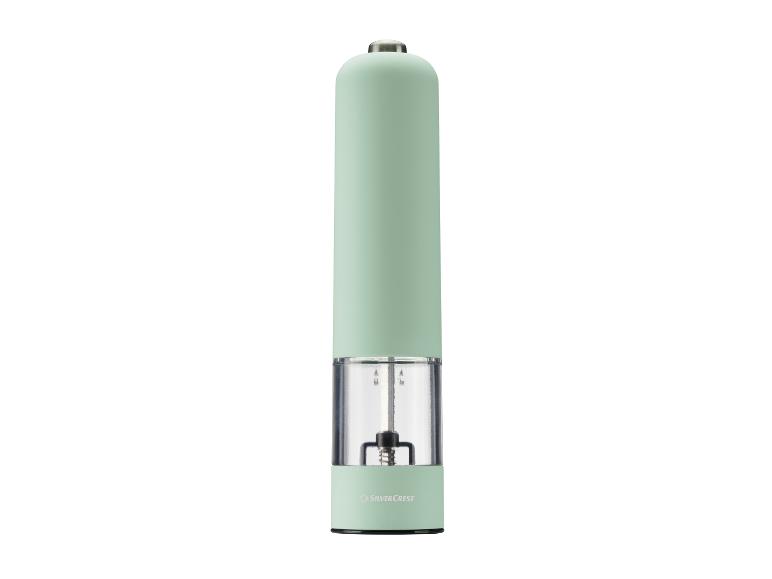 Moulin à sel ou à poivre électrique menthe avec récipient transparent