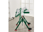 Support de travail vert avec roues et surface de travail inclinable