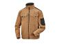 Une veste de travail Parkside marron avec fermeture éclair.
