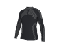 Haut de sport noir à manches longues pour homme avec demi-fermeture éclair et motifs rayés gris.
