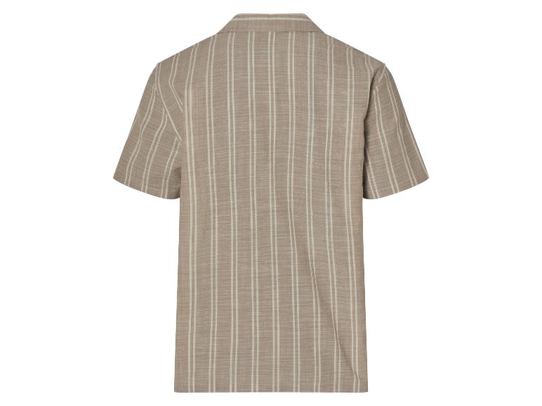 Chemise homme rayée beige et blanche.