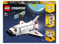 Ensemble LEGO Creator 3 en 1 avec une navette spatiale, un satellite et un astronaute.