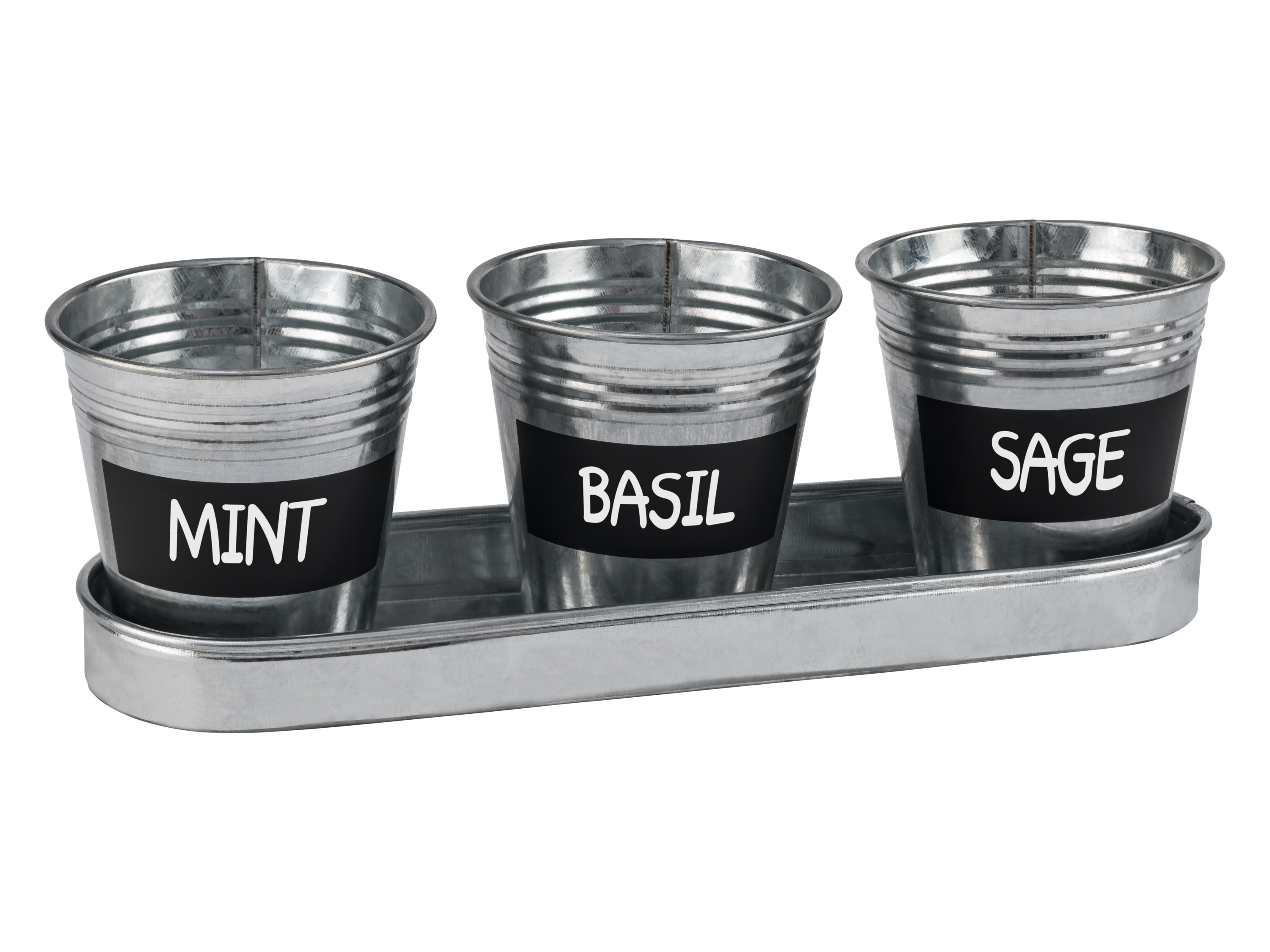 PARKSIDE® Lot de 3 pots pour herbes aromatiques (galvanisé)