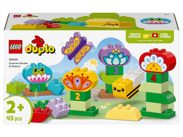 Ensemble LEGO Duplo Jardin Créatif & Fleurs avec des blocs de construction colorés et des figurines d'animaux