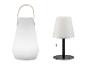 Lampe portable avec anse et lampe de table design moderne.