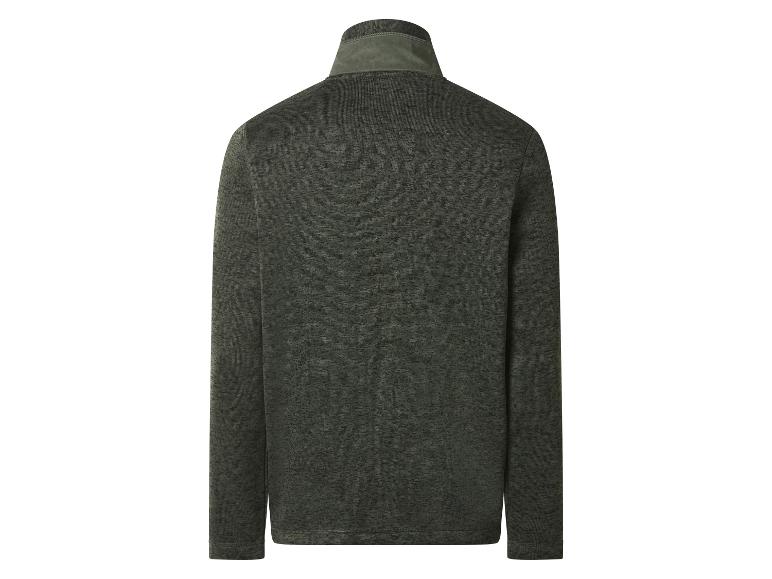 Veste polaire homme vert foncé zippée, vue de dos