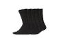 Cinq chaussettes noires simples placées côte à côte.