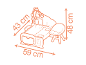 Coiffeuse enfant avec chaise, dimensions : 59 cm (L) x 43 cm (P) x 48 cm (H).