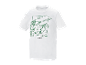 T-shirt blanche Parkside avec un design de perceuse démontée.