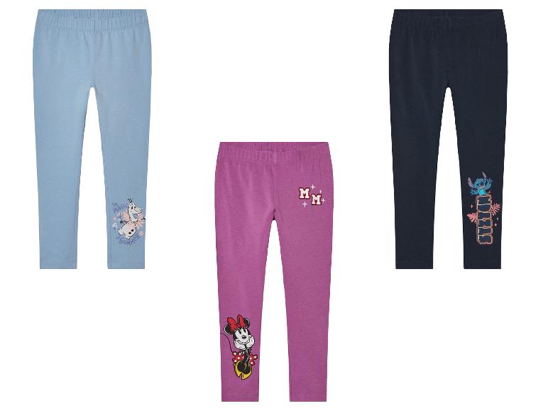 Leggings enfant Disney : motifs Minnie, Olaf et Stitch.