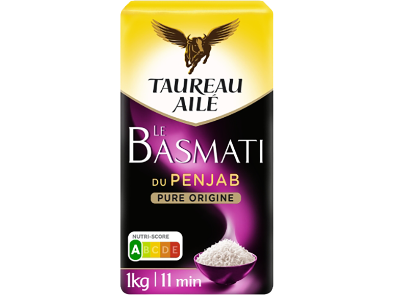Paquet de riz basmati Taureau Ailé de 1 kg.