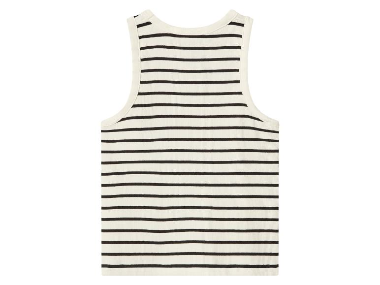 Débardeur rayé blanc et noir.