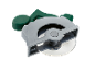 Coupe-pizza Parkside en plastique gris et vert.