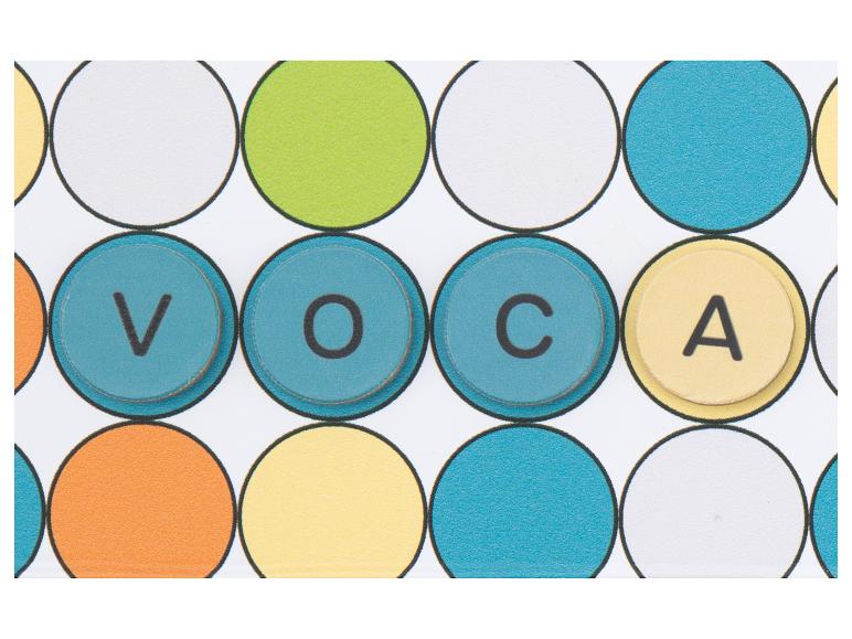 Cercles colorés avec les lettres V, O, C, A