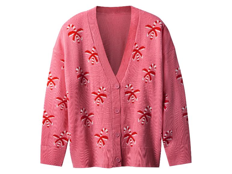 Cardigan rose avec des cannes à sucre
