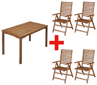LIVARNO home Table de jardin + Set de fauteuils SEVILLA