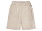Shorts en lin beige, style décontracté.