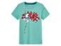 Un t-shirt bleu clair avec un motif des Schtroumpfs
