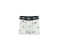 Boxers blancs pour enfants avec motifs de dinosaures verts et ceinture élastique foncée.